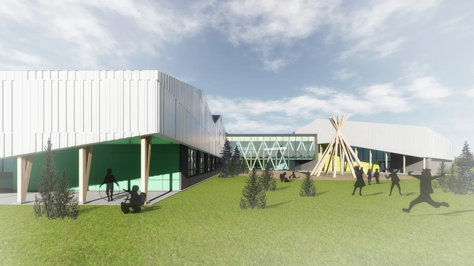 Rendu architectural 3D de l'école primaire de Chisasibi