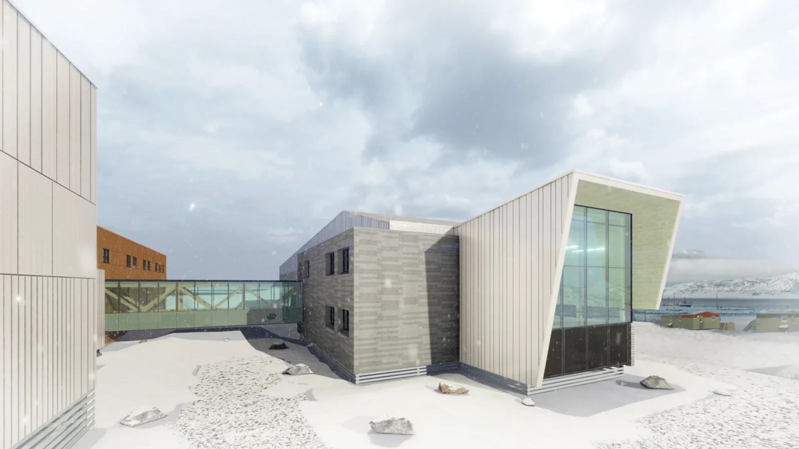 Rendu architectural 3D de l'école Tukisiniarvik à Akulivik